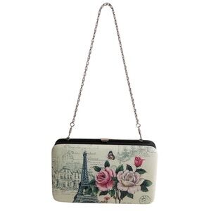 Floral Print Chain Strap Clutch